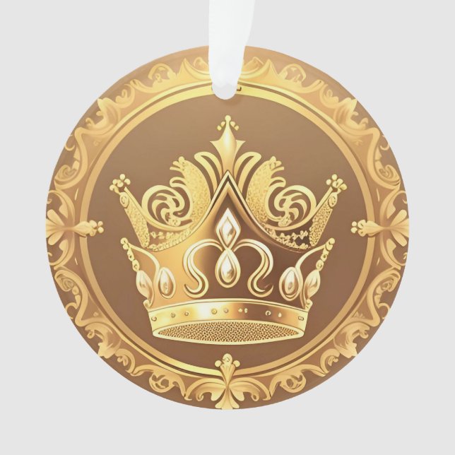 Elegante Goldene Krone Ornament (Vorderseite)