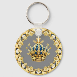 Elegante goldene Krone Schlüsselanhänger