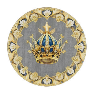 Elegante goldene Krone Schneidebrett
