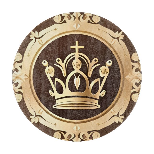 Elegante Goldene Krone Schneidebrett (Vorderseite)