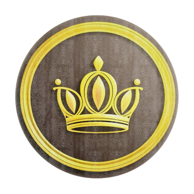 Elegante Goldene Krone Schneidebrett (Vorderseite)