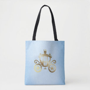 Elegante goldene Kutsche Blue Storybook Prinzessin Tasche