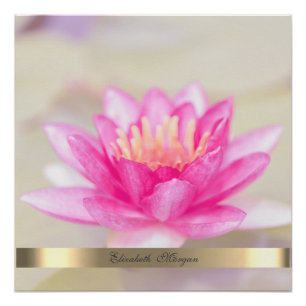 Elegante Goldene Lotus, Yoga Poster