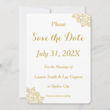 Elegante goldene Mandala-Hochzeit Save the Date Ka