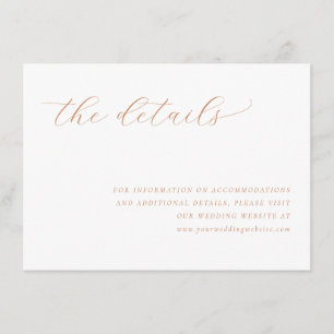 Elegante goldene minimalistische Hochzeits-Detailk Begleitkarte