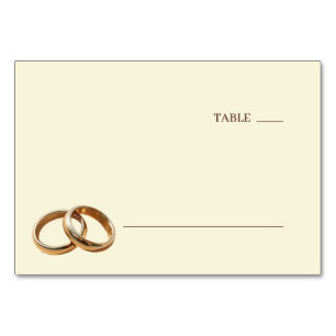 Elegante goldene minimalistische Ringe Tischnummer
