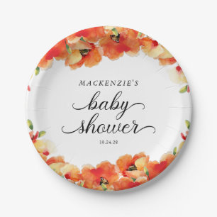 Elegante Goldene Mohn-Baby-Party Pappteller
