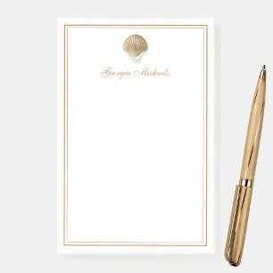 Elegante Goldene Muschel & Perlen Benutzername Küs Post-it Klebezettel