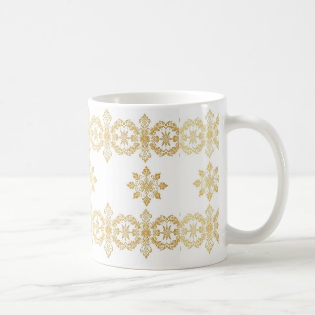"Elegante goldene Muster-Tasse" Kaffeetasse (Rechts)