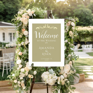 Elegante Goldene Ornament Begrüßung Foliendrucke