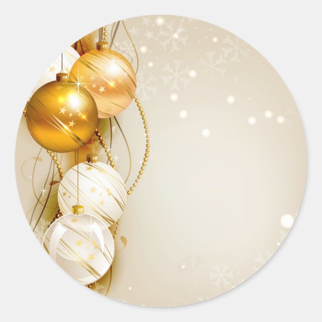 Elegante Goldene Ornamente Runder Aufkleber (Vorderseite)