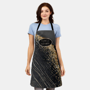 Elegante goldene Pailletten schwarzer Marmor Schürze