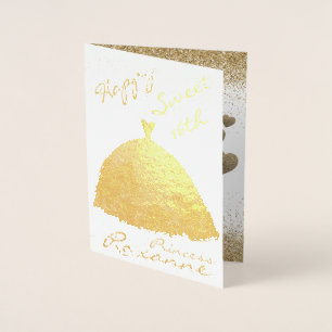 Elegante goldene personalisierte Sweet 16. Geburts Folienkarte