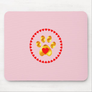 Elegante goldene Pfote Mousepad
