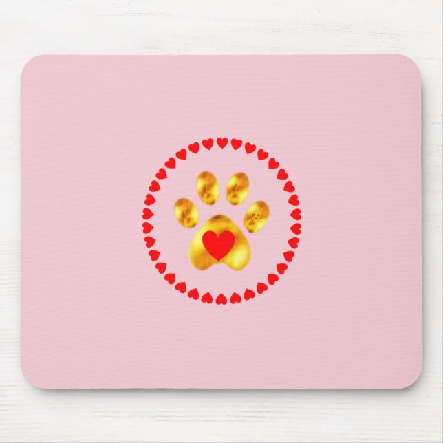 Elegante goldene Pfote Mousepad (Vorne)