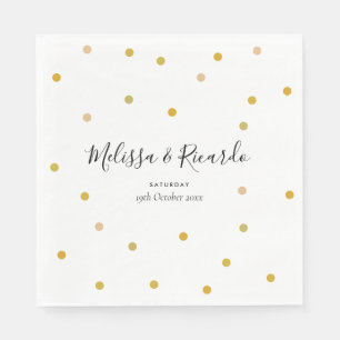 Elegante goldene Punkte Hochzeit Serviette