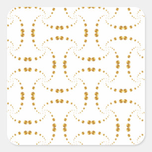 Elegante goldene Punkte Quadratischer Aufkleber