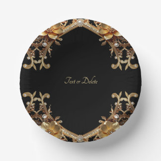 Elegante goldene Rahmen-Papier-Schalen Pappteller