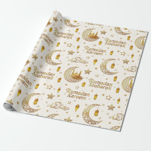 Elegante goldene Ramadan-Grüße in arabischer Kalli Geschenkpapier