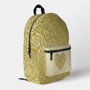 Elegante Goldene Rose Meines Herzens Bedruckter Rucksack