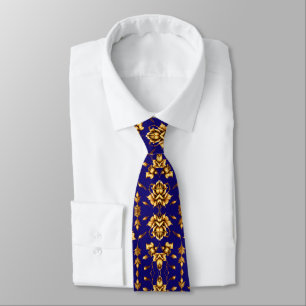 Elegante goldene Rosen auf königsblau Krawatte