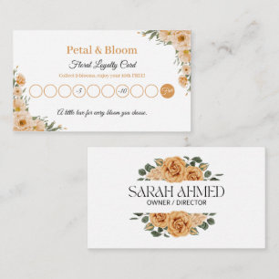 Elegante Goldene Rosen-Blumenladen-Treuekarte Visitenkarte