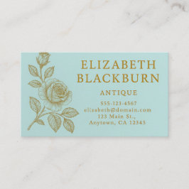 Elegante goldene Rosen-Vintage-Visitenkarte Visitenkarte