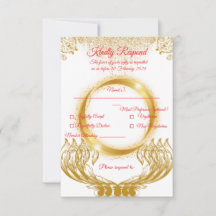 Elegante Goldene RSVP-Karte auf Weiß