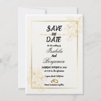 Elegante goldene Save-The-Date-Karte Einladung
