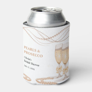 Elegante Goldene Schleife Perlen und Prosecco Brau Dosenkühler