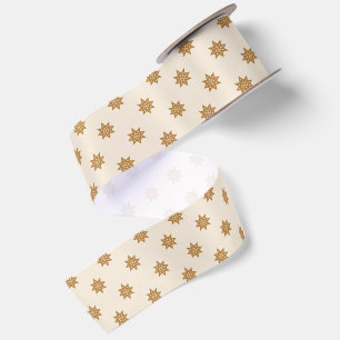Elegante goldene Schneeflocken Weihnachten Satinband