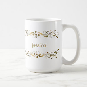 Elegante Goldene Schwünge Kaffeetasse