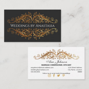 Elegante Goldene Schwünge Schwarzer Schimmer Visitenkarte