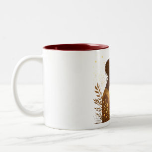 Elegante goldene Silhouette Mutter & Tochter – Zweifarbige Tasse