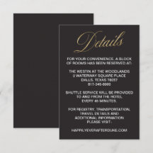 Elegante Goldene Silvesterhochzeit Detailkarte