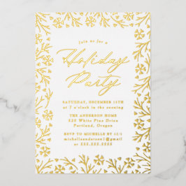 Elegante Goldene Snowflake Folieneinladung