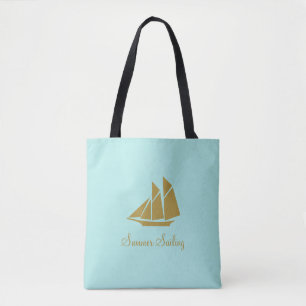 Elegante goldene Sommer-Segelyacht Tasche