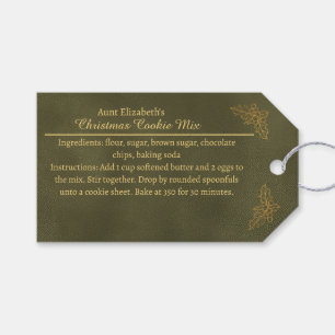 Elegante Goldene Stechpalmen-Weihnachtsplätzchen-M Geschenkanhänger