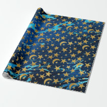 Elegante goldene Sterne und blauer Mondmarmor