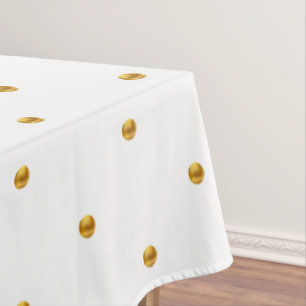 Elegante goldene Tupfen auf Weiß Tischdecke