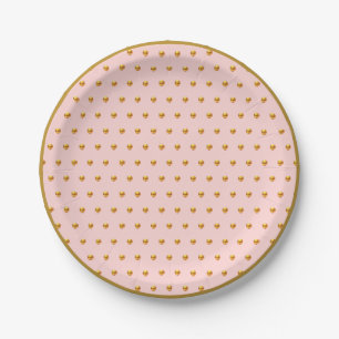 Elegante goldene Tupfen Pappteller