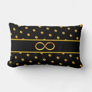 Elegante goldene Tupfen & Unendlichkeitssymbol Lendenkissen