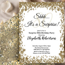 Elegante Goldene Überraschung 80. Geburtstagseinla