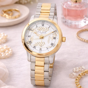 Elegante goldene Uhr als Geschenk für sie personal