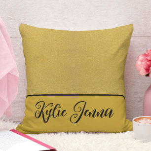 elegante goldene und schwarze stilvolle Schrift Ka Kissen