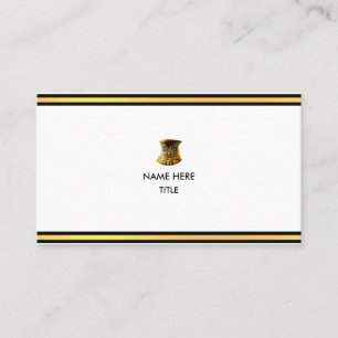 Elegante, goldene und schwarze Streifen auf Weiß Visitenkarte