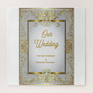 Elegante goldene und silberne Hochzeits-Einladung