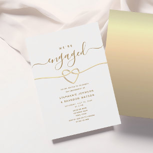 Elegante Goldene Verlobungsparty Einladung