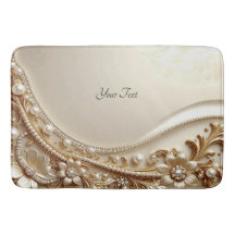 Elegante goldene verzierte Blumen-Badmatte