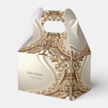 Elegante goldene verzierte Blumen-Geschenkbox
